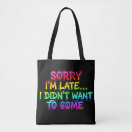 面白い内向型人間ですみません遅れて Rainbow Typography トートバッグ