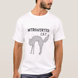 面白い内向的な猫のTシャツ Tシャツ