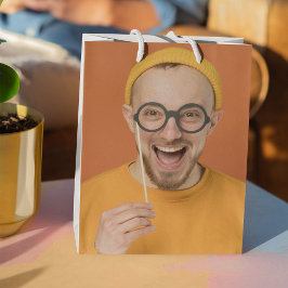 面白い写真のセルフィーパーティをアップロード ミディアムペーパーバッグ