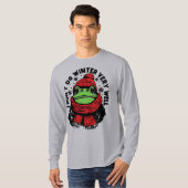 面白い冬のカエルデザイン Tシャツ (正面フル)