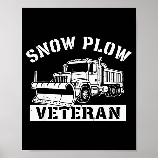 面白い冬のサービス 除雪車 ベテラン退役軍人 コールド ポスター (正面)