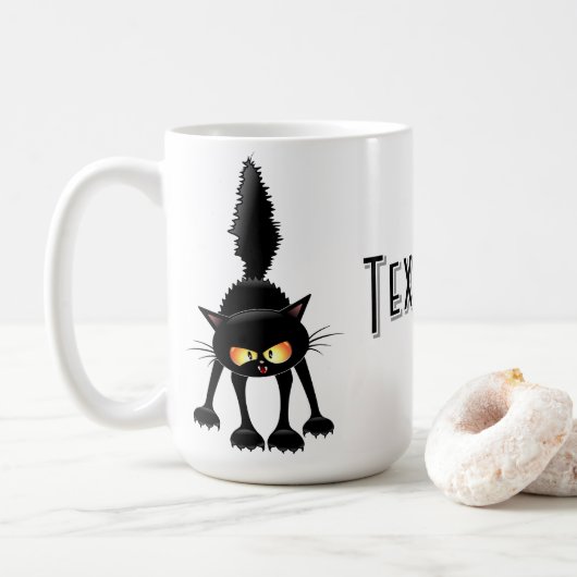 面白い凶暴な黒猫のキャラクター コーヒーマグカップ (ドーナツ)