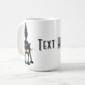 面白い凶暴な黒猫のキャラクター コーヒーマグカップ (正面左)