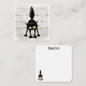 面白い凶暴な黒猫のキャラクター ノートカード (正面/裏面)
