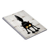 面白い凶暴な黒猫のキャラクター ノートブック (右側)