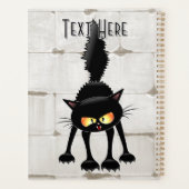 面白い凶暴な黒猫のキャラクター プランナー手帳 (裏面)