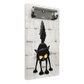 面白い凶暴な黒猫のキャラクター ミニクリップボード (アングル)