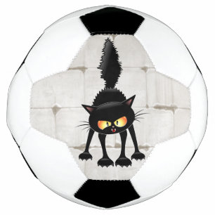 面白い凶暴な黒猫の漫画 サッカーボール