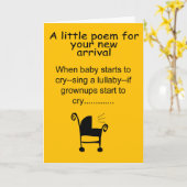 面白い出産おめでとう カード (黄色い花)