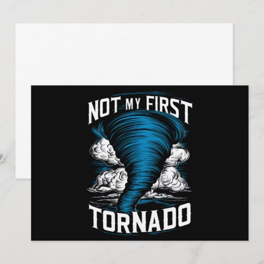 面白い初めてじゃない竜巻レトロ嵐チェイサー 招待状 (正面/裏面)