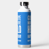 面白い別れの贈り物「9時から5時までさようなら、ハッピーアワーはじめよう！」定年退職祝い ウォーターボトル (左面)