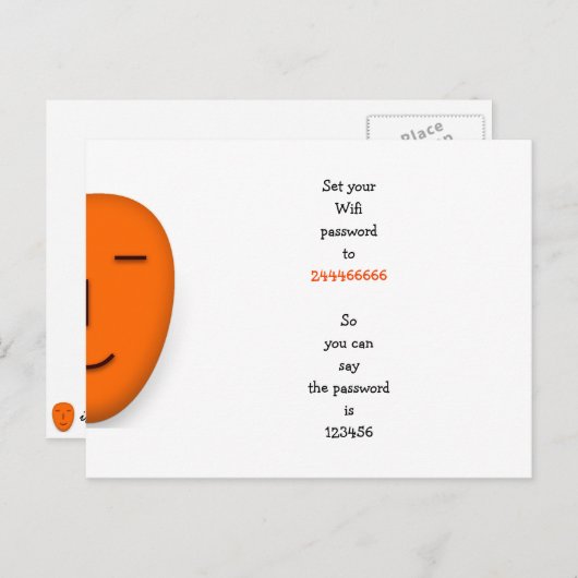面白い創造的なWi-Fiパスワードのアイデア 引用 笑い ユーモア ポストカード (正面/裏面)