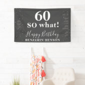 面白い励まし 黒 60 でしょう? 60歳の誕生日 横断幕 (インサイチュ)