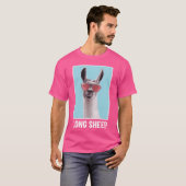 面白い動物のひつじ ロング Tシャツ (正面フル)
