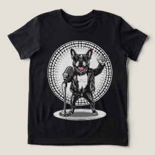 面白い動物のギフト かっこいい犬のロック・スター トライブレンドTシャツ