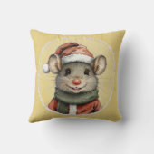 面白い動物のクリスマスお気に入り - ネズミ 1 クッション (裏面)