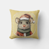 面白い動物のクリスマスお気に入り - ネズミ 1 クッション (正面)