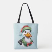 面白い動物のクリスマスソング - アヒル2 トートバッグ (裏面)