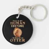 面白い動物のコスチューム動物園の飼育員 キーホルダー (裏面)
