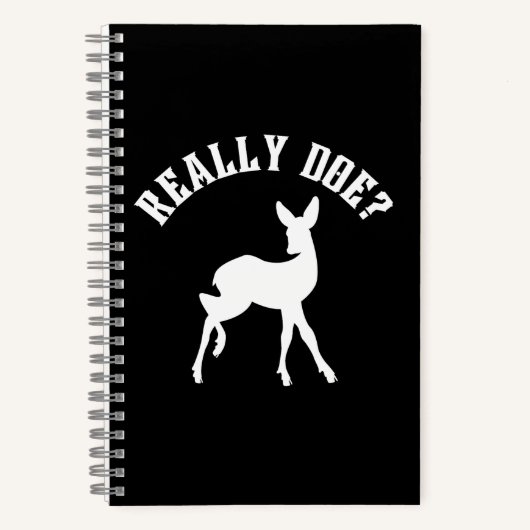 面白い動物のダジャレ Really Doe ノートブック (正面)