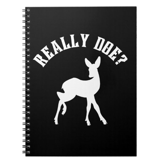 面白い動物のダジャレ Really Doe ノートブック (正面)