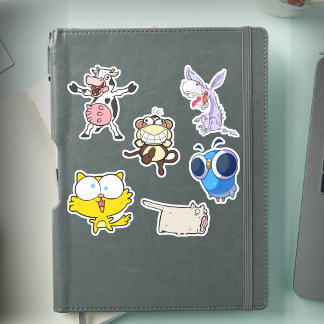 面白い動物のビニールステッカーパック おかしいキャラクター シール