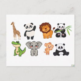 面白い動物の絵葉書 ポストカード