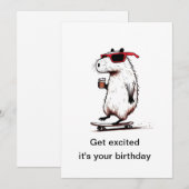 面白い動物の誕生日グリーティング シーズンカード (正面/裏面)