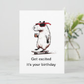 面白い動物の誕生日グリーティング シーズンカード (スタンド正面)