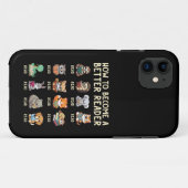 面白い動物の「より良い読者になる方法」本 Case-Mate iPhoneケース (裏面(横))