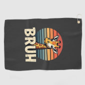 面白い動物キリンmeme顔のクリスマスTシャツ ゴルフタオル (横)
