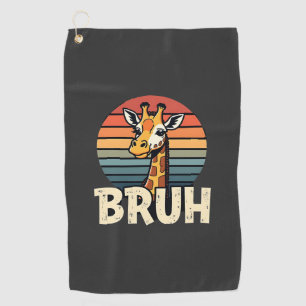 面白い動物キリンmeme顔のクリスマスTシャツ ゴルフタオル