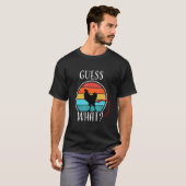 面白い動物農場 推測 ニワトリのお尻 白 デ Tシャツ (正面フル)