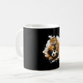 面白い動物 チーターサッカー コーヒーマグカップ (正面左)