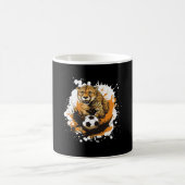 面白い動物 チーターサッカー コーヒーマグカップ (中央)
