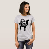 面白い動物 ノープロブレマ ラマ Tシャツ (正面フル)