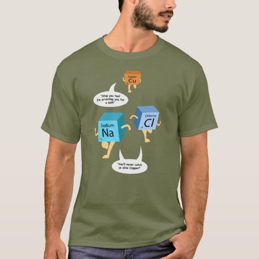 面白い化学周期表パロディ 科学好きグッズ Tシャツ (正面)