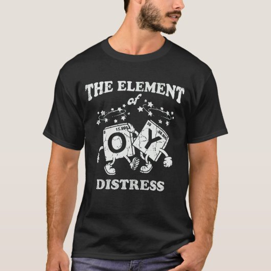 面白い化学 ディストレスの元素 サイエンス Tシャツ (正面)