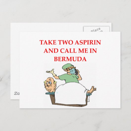 面白い医者のジョーク ポストカード (正面/裏面)