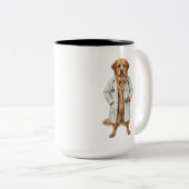 面白い医者の犬のコーヒーマグ | 最高の医療ギフト ツートーンマグカップ (正面右)