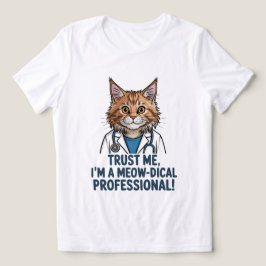 面白い医者の猫の医療ユーモアイラスト トライブレンドTシャツ