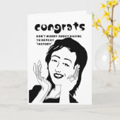 面白い卒業おめでとう カード (黄色い花)