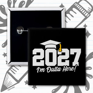 面白い卒業名言 2027年卒業生クラス 缶バッジ