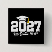 面白い卒業名言 2027年卒業生クラス 缶バッジ (正面)