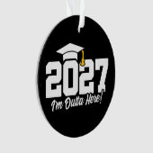 「面白い卒業名言 2027年卒業生」 オーナメント (正面)