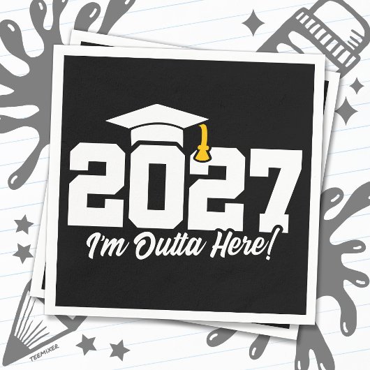 面白い卒業名言 2027年度卒業生 スタンダードカクテルナプキン