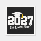 面白い卒業名言 2027年度卒業生 スタンダードカクテルナプキン (正面)