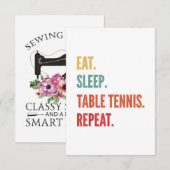 面白い卓球のギフト、卓球漬けの日々 招待状 (正面/裏面)