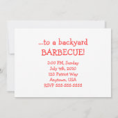 面白い原始人漫画 BBQ 肉好きパーティ 招待状 (裏面)