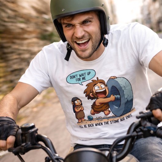 面白い原始人車輪 石器時代ユーモアTシャツ トライブレンドＴシャツ